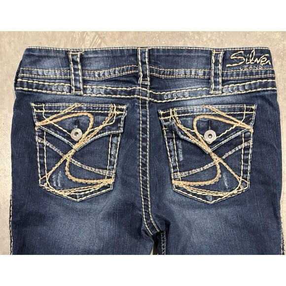 Silver Jeans Co. Suki Surplus Bootcut Jeans W32 L32 Embroidered Flap Pockets - Picture 7 of 10